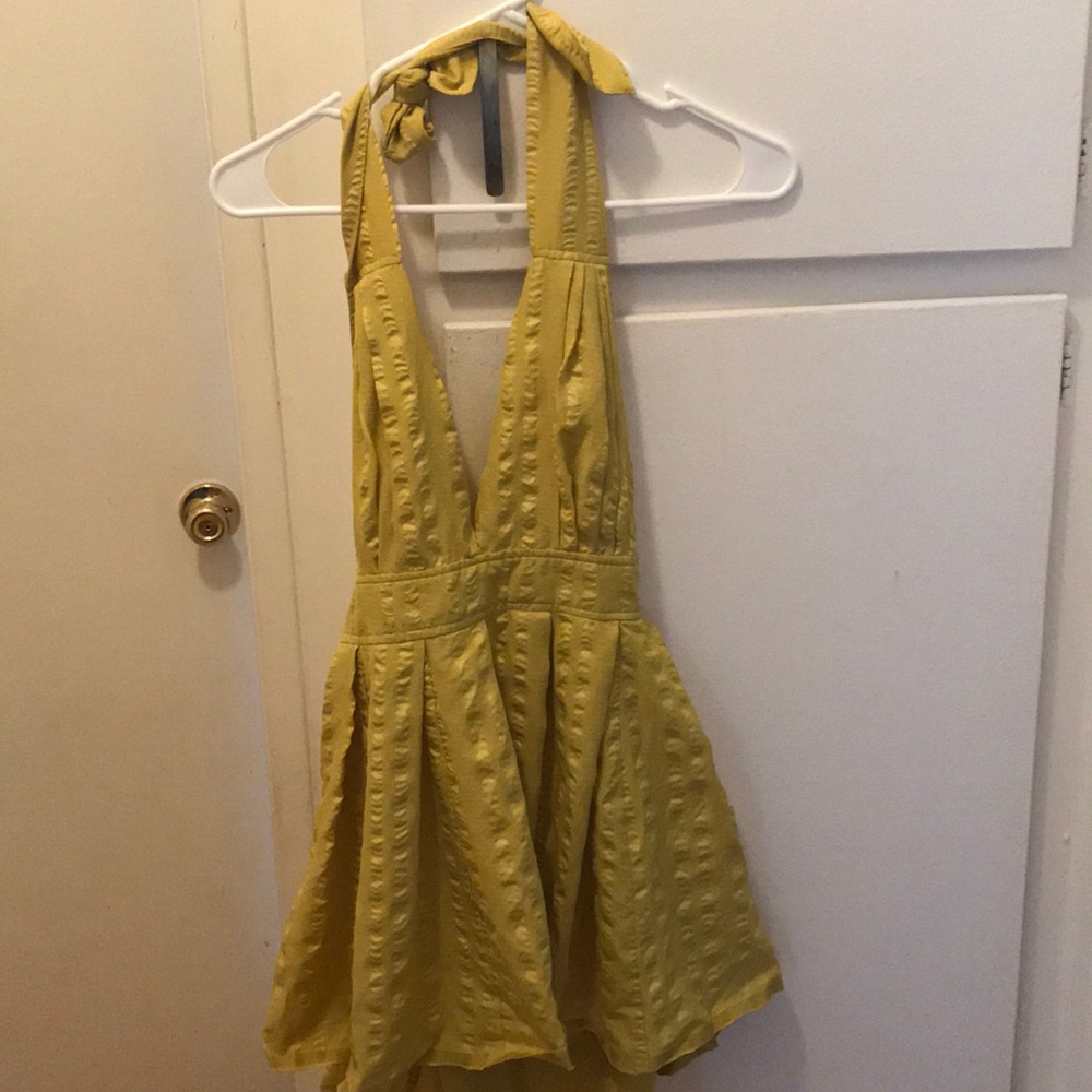 Olive gross halter dress